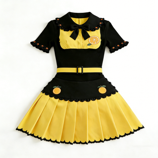 Yellow Orange Maid Dress