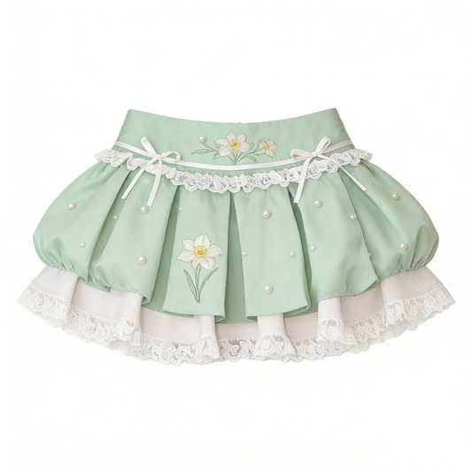 Mint Daffodil Bubble Skirt