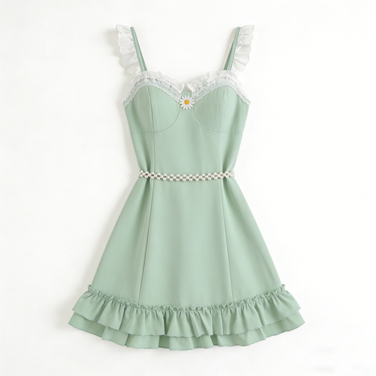 Mint Daisy Slip Dress
