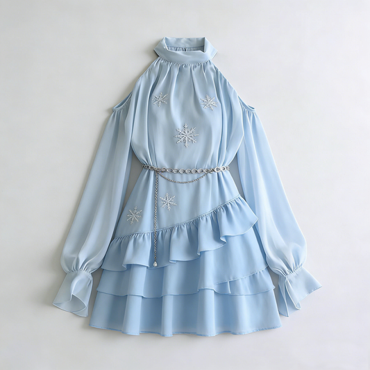 Light Blue Snowflake Dress