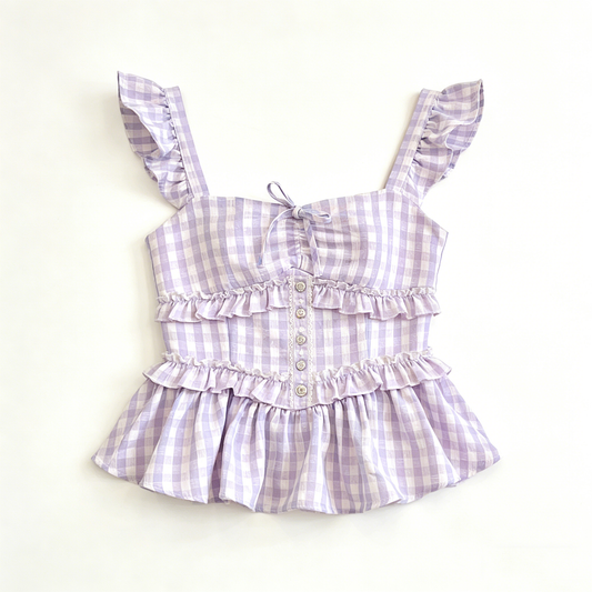 Lavender Check Gingham Camisole