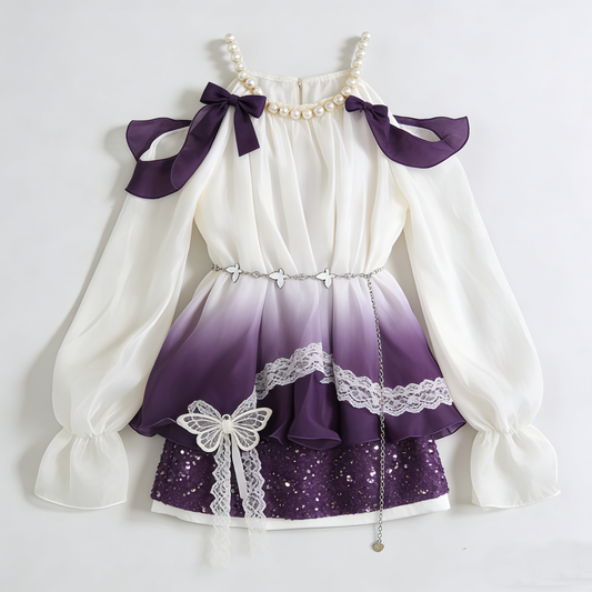 Purple Gradient Butterfly Dress