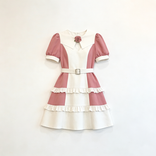 Pink Rose Layered Dress