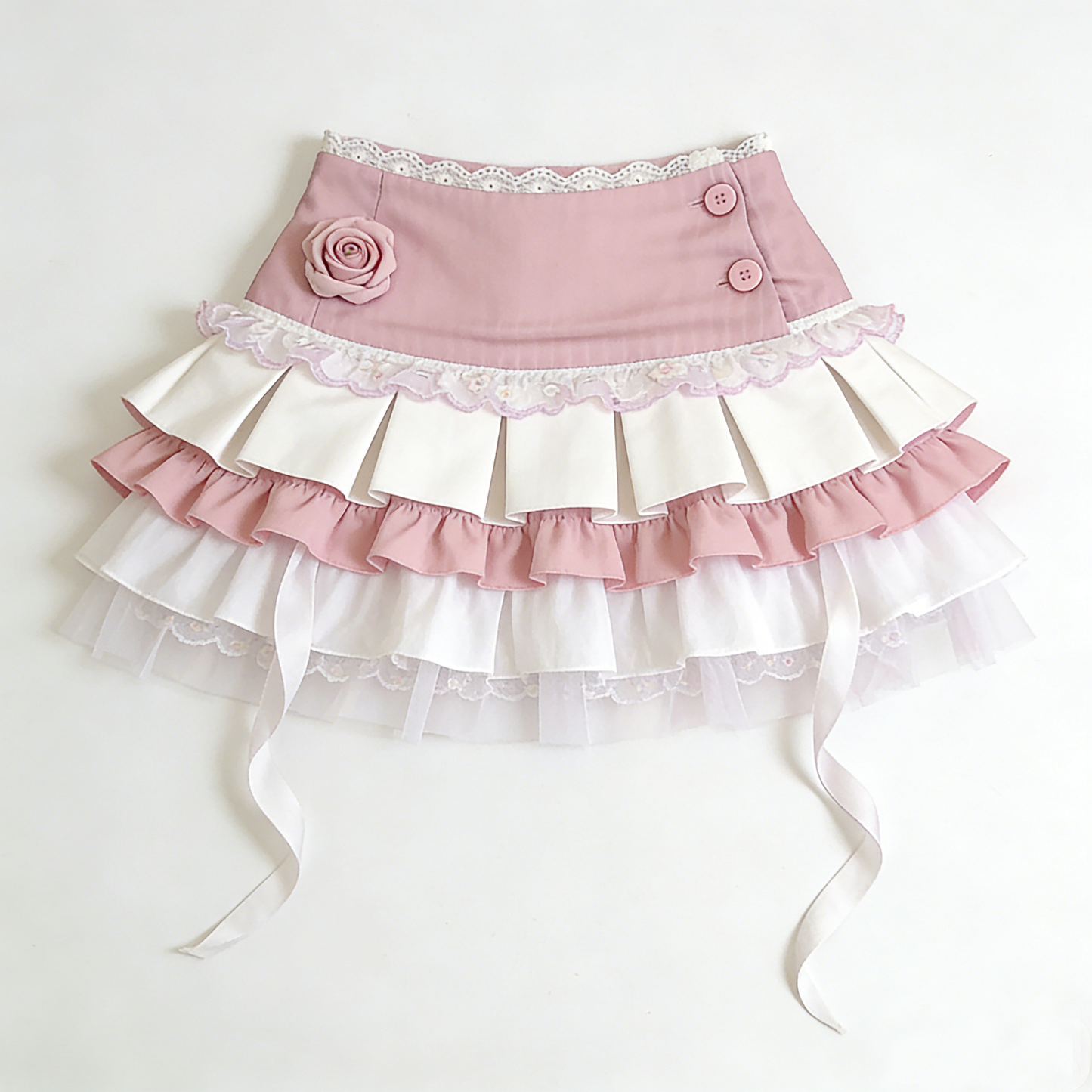 Pink Rose Layered Skirt
