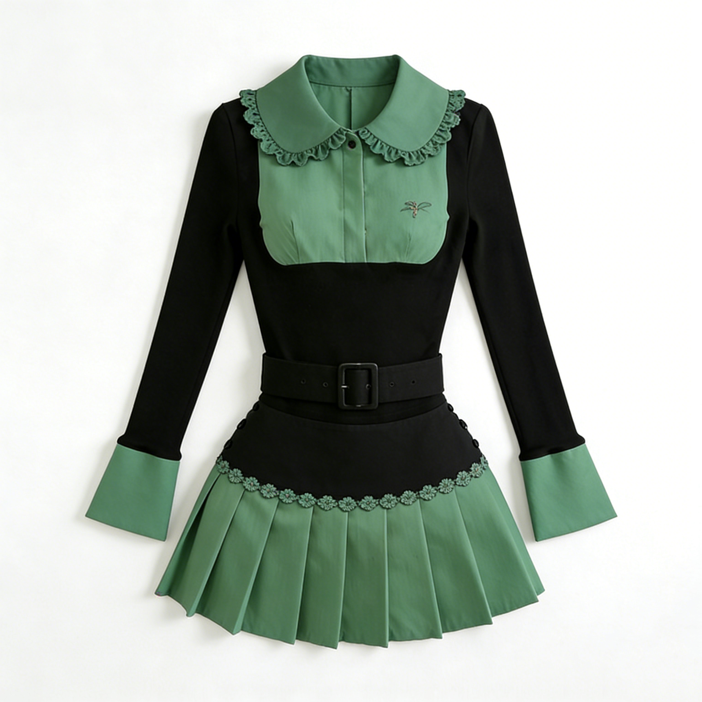 Green Floral Maid Dress