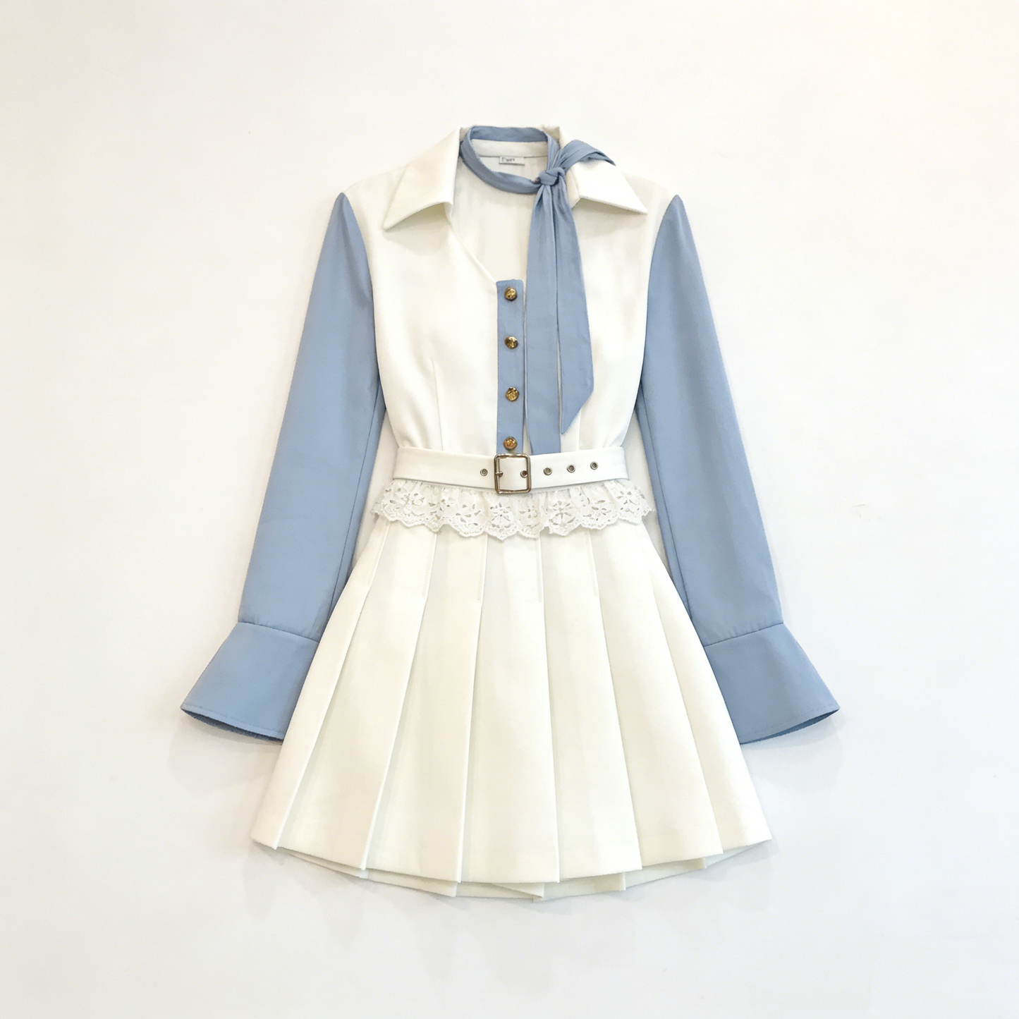 Light Blue White Shirt Dress